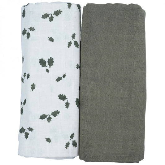 Fabelab  Organic 2 pack muslin cloth - Oak Leaf